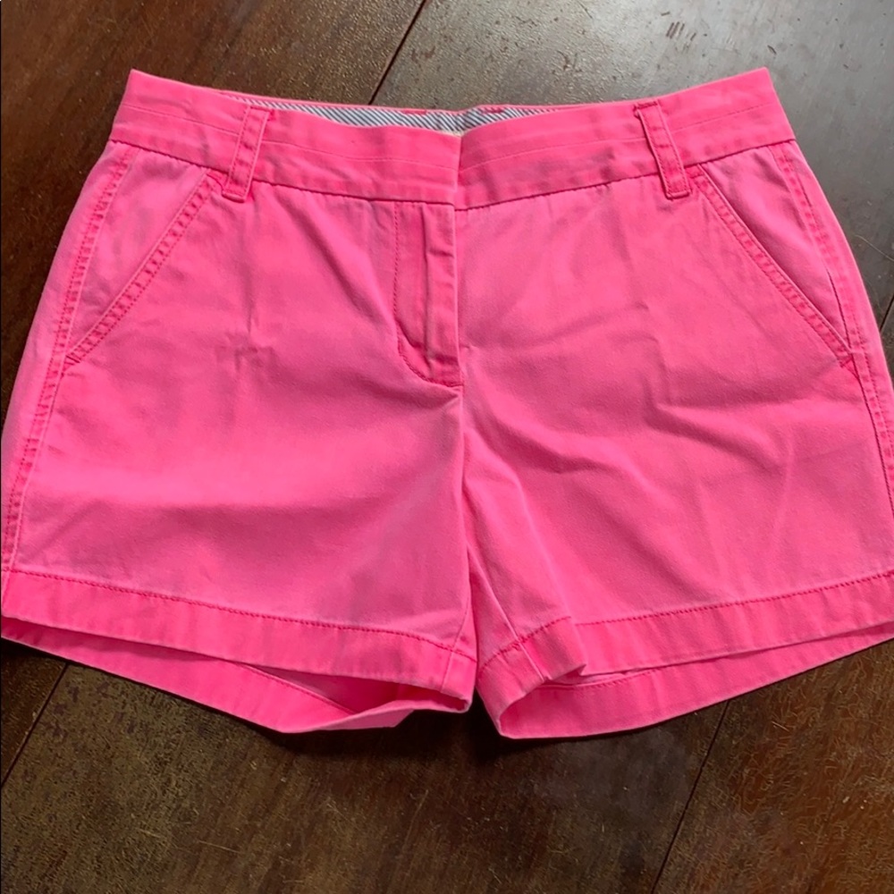 J. Crew shorts neon pink Chino cotton size 4 - Picture 2 of 8